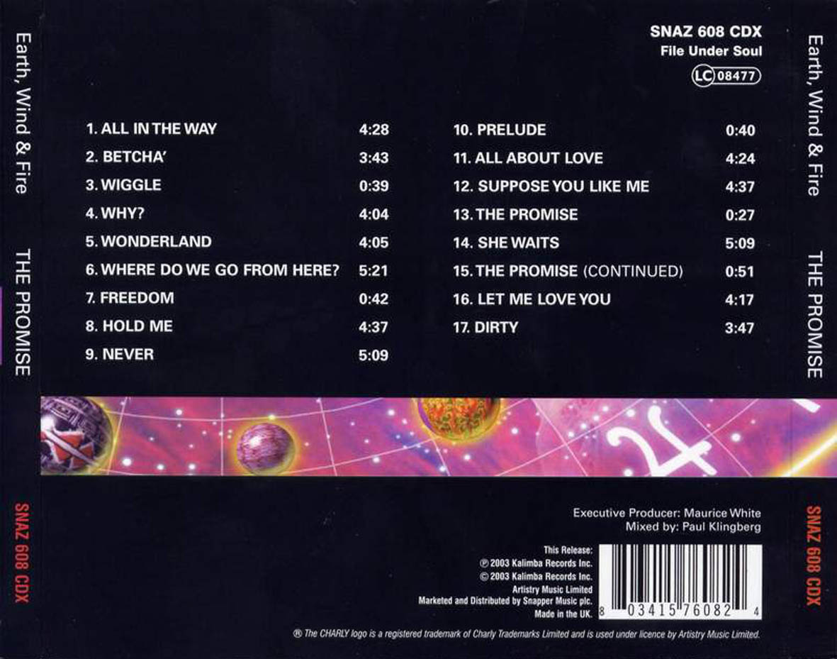 Earth, Wind & Fire  The Promise : Back